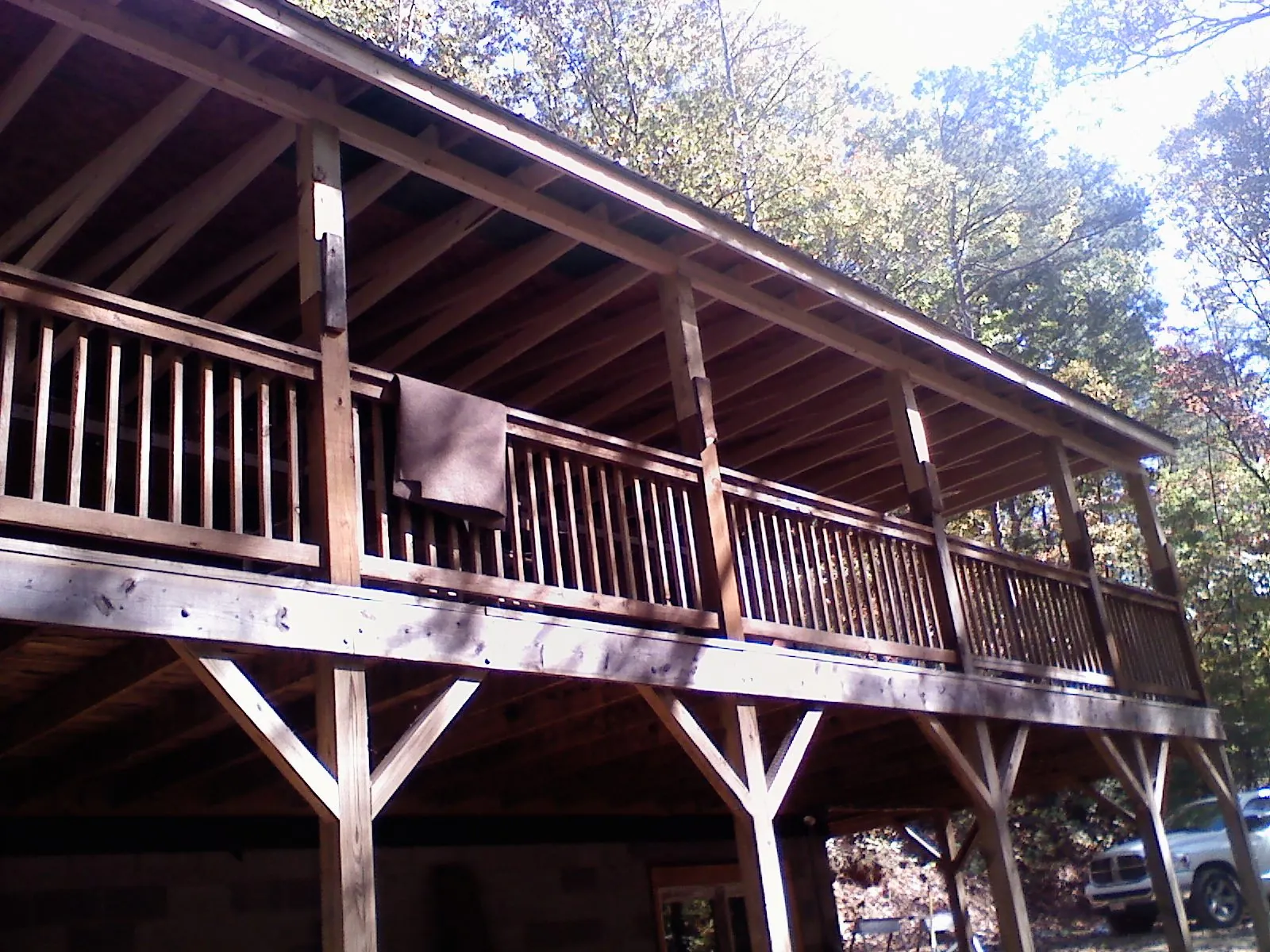 Timber framing under a new elevated porch and deck — Roof Leak Repair in Moraga by Roofing Brothers